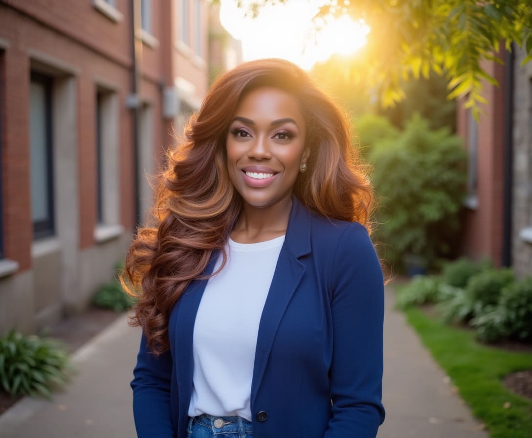 Deanna Cowling, executive advisor, photographed outdoors in warm evening light